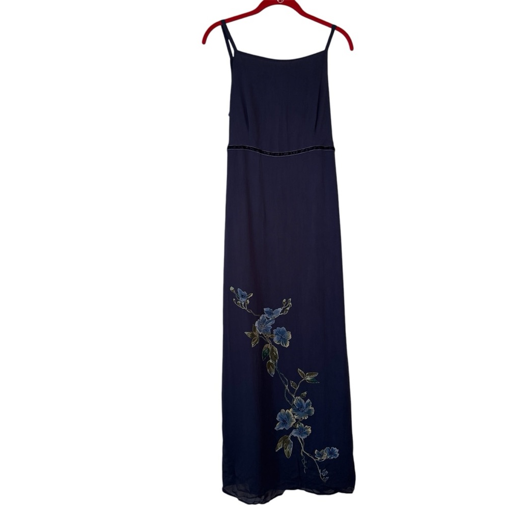 VTG American Eagle Y2K 90's Slip Tank Dress Floral Navy Fairy Whimsy Goth